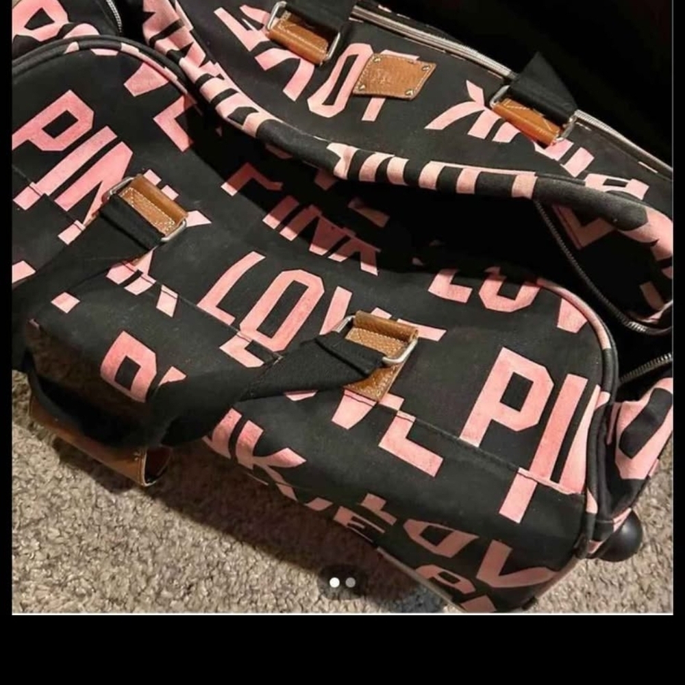 Victoria's Secret Black and Pink Travel Bag